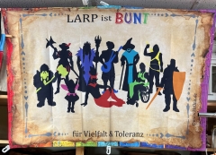 LARP ist BUNT - Banner - LARP ist BUNT für Vielfalt & Toleranz - DIN A0 quer (118,9cm x 84,1cm)