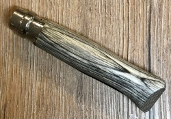 Opinel Rostfrei - Nr. 08 mit 11cm Heftlänge - Birke laminiert grau  - 12C27 - in Geschenkbox