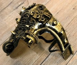 Steampunk - Maske mit Gummiband - Halb-Maske Tekno-Wheel