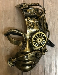 Steampunk - Maske mit Gummiband - Halb-Maske Homunculus