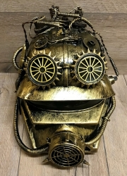 Steampunk - Helm - Alien Helmet - altgold