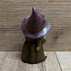 Figur - Lustige Hexe klein - lila Hut & Kessel