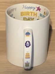 Tasse - Wunschmotiv - Motto-Tassen Keramik - Happy Birthday, Thank You & Love
