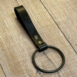 Metall - Ring mit Leder Waffenhalter/ Werkzeughalter - groß - schwarz