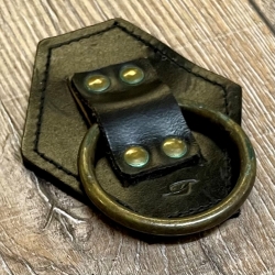 Metall - Ring mit Leder Waffenhalter/ Werkzeughalter - klein - schwarz