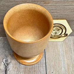 Becher - aus Ton - Tb mit Fuß - 0,20 l - Malawi hellbraun