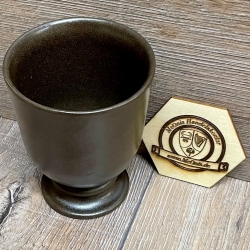 Becher - aus Ton - Tb mit Fuß - 0,20 l - Toledo dunkelbraun