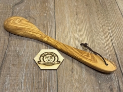 Holz Löffel - Olivenholz 30cm - Kochlöffel oval, flacher Griff - am Band