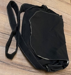 Tasche - Baumwolle - Umhängetasche gefüttert - größenverstellbar - schwarz
