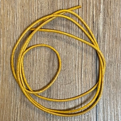 Lederband - 2,0mm, 1m - rund - gelb