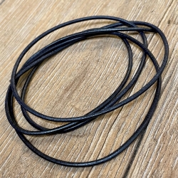 Lederband - 2,0mm, 1m - rund - dunkelblau