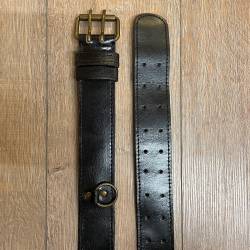 Gürtel - Leder - Ring Belt - 120cm - schwarz