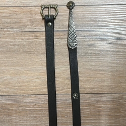 Gürtel - Leder - MT - Sophia aus Oberleder mit Gürtelspitze - 2cm x 160cm- schwarz - Ausverkauf