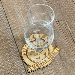 Untersetzer - Holz - Upper Glass - Whisky Gilde - 8,5cm - natur - Coaster - Dekoration