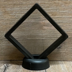 Objektrahmen - mit Standfuss 7,5cm x 7,5cm (innen) -  Klemmverschluss - schwarz