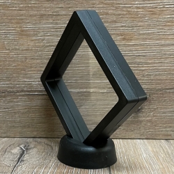 Objektrahmen - mit Standfuss 7,5cm x 7,5cm (innen) -  Klemmverschluss - schwarz