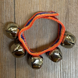 Musik - Schellenband 3-farbig mit 5 Schellen & Klettverschluss - Länge: ca. 23 cm