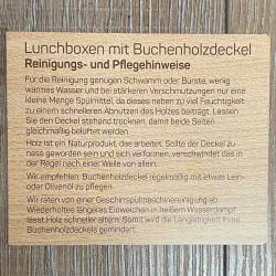 To-Go - Eco Click Lunchbox Weißblech mit Buchenholzdeckel - 750ml - mit Wunschmotiv gelasert