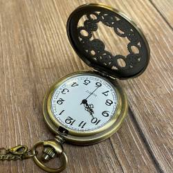 Uhr - Taschenuhr - Größe L - Zahnräder - altmessing - Quartz - Steampunk