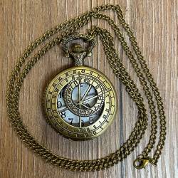 Uhr - Taschenuhr - Größe L - Sternzeichen/ Astrologie - altmessing - Quartz - Steampunk