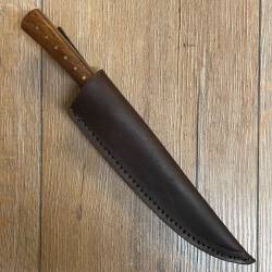 Messer - Bauernmesser schlank mit Lederscheide - braun
