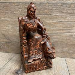 Statue - Hel sitzend - Seated Hel - Holzfinish - Dekoration - Ritualbedarf