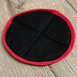 Klangschale - Kissen flach aus Baumwolle 12cm - schwarz/ rot