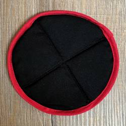 Klangschale - Kissen flach aus Baumwolle 12cm - schwarz/ rot