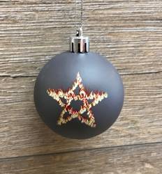 Kugel - Weihnachtskugel Kunststoff - brennendes Pentagramm (Deko/ Christbaum/ Yule Tanne)