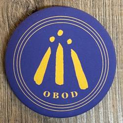 Button 59mm - AWEN - OBOD Druiden Symbol - blau - softtouch - nur für Mitglieder des OBOD - Einzelstück