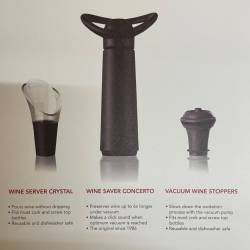 Wine Saver - Vacu Vin Weinpumpe Concerto schwarz inkl. 3 Stopfen & 1 Ausgießer - unsere Empfehlung für Whisky-Flaschen