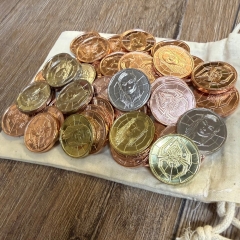 Larp Münzset* 06 - Drow/ Dunkelelfen - inkl. Baumwollbeutel