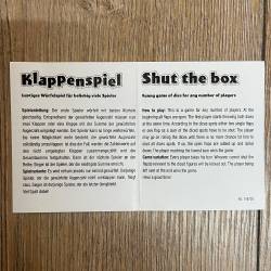 Spiel - Klappenspiel Shut the box - Ritter Pasch 1-9 - Reiseklappenspiel mit Deckel