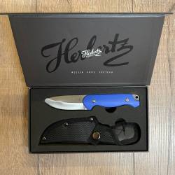 Herbertz Kinder-Gürtelmesser - Selektion blau, AISI 440 inkl. Nylonscheide - Messer des Monats Juli/August 2022 - Kindermesser