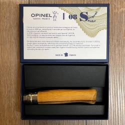 Opinel Rostfrei - Nr. 08 - 11cm - SNAKE - Griff aus exotischem Schlangenholz, hochglanz-polierte Klinge Sandvik-Stahl 12C27M - in Geschenkbox - limitiert auf 7600 Stück