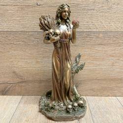 Statue - Persephone - griechische Göttin der Unterwelt & Fruchtbarkeit - bronziert/ color. - Dekoration - Ritualbedarf