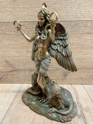 Statue - Ishtar - babylonische und hethitische Göttin des Kriegs und der geschlechtlichen Liebe - bronziert/ color. - Dekoration - Ritualbedarf