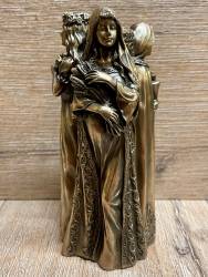 Statue - Kerzenhalter - Keltische Trinität - Jungfrau, Mutter, Alte - bronziert - Dekoration, Ritualbedarf