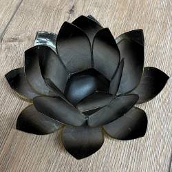 Kerzenhalter - LotusBlume - schwarz