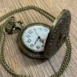 Uhr - Taschenuhr - Größe L - Rose - altmessing - Quartz - Steampunk