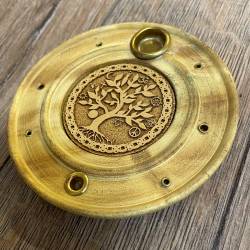 Räucherstäbchen & -kegel - Halter aus Holz - Lebensbaum/ Baum des Lebens - ca. 10cm