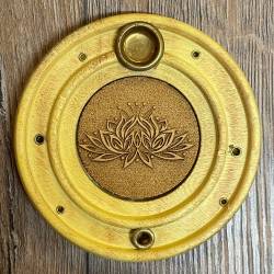 Räucherstäbchen & -kegel - Halter aus Holz - Lotus - ca. 10cm