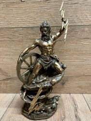 Statue - Taranis keltischer Gott des Donners - bronziert - Dekoration - Ritualbedarf