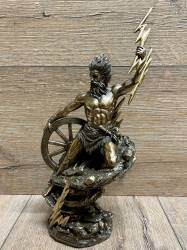 Statue - Taranis keltischer Gott des Donners - bronziert - Dekoration - Ritualbedarf