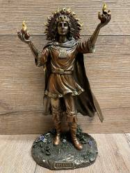 Statue - Belenus keltischer Gott der Sonne - bronziert - Dekoration - Ritualbedarf