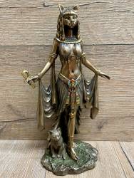 Statue - Bastet/ Basthet - agyptischer Katzengöttin - Tochter des Sonnengottes Re - bronziert