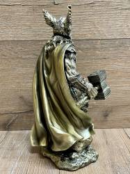 Statue - Thor - nordischer Gott des Donners mit Hammer - Dekoration - Ritualbedarf