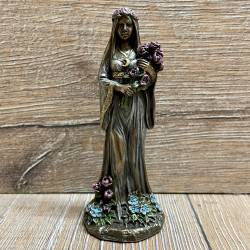 Statue - Keltische Trinität - Jungfrau/ Maiden Miniatur - bronziert - Dekoration - Ritualbedarf