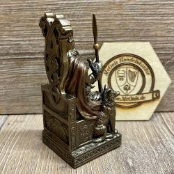 Statue - Odin der Allvater auf Thron Miniatur - nordischer Gott - bronziert - Dekoration - Ritualbedarf