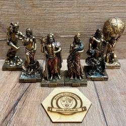 Statue - Atlas Miniatur - Träger der Welt - griechischer Gott - bronziert/ color.